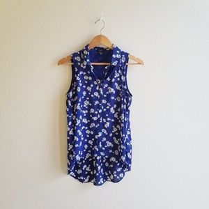 FOREVER 21 Hi Low Sleeveless Flower Blouse, Size S